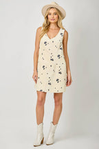 Embroidered Wash Shift Dress: Ivory