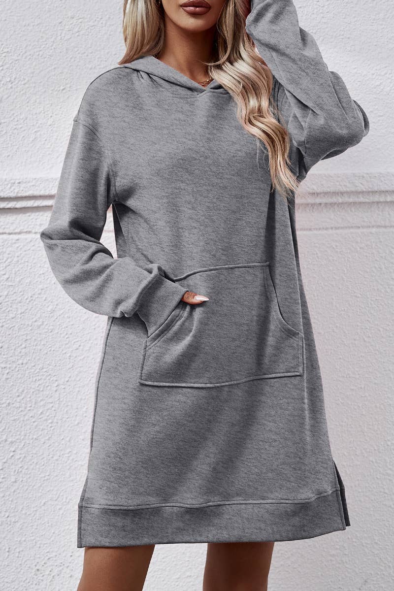 The Lounge & Go Hoodie Dress in Gray