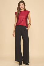 Blossom Metallic Top in Red