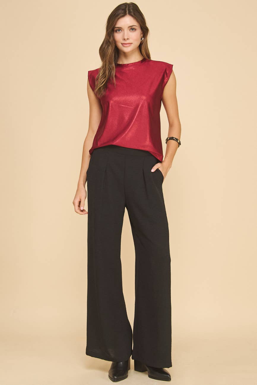 Blossom Metallic Top in Red