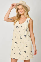 Embroidered Wash Shift Dress: Ivory