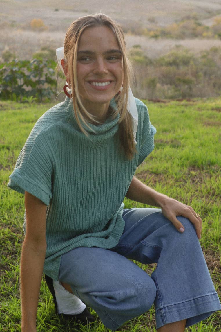 Anna Sweater Vest in Teal