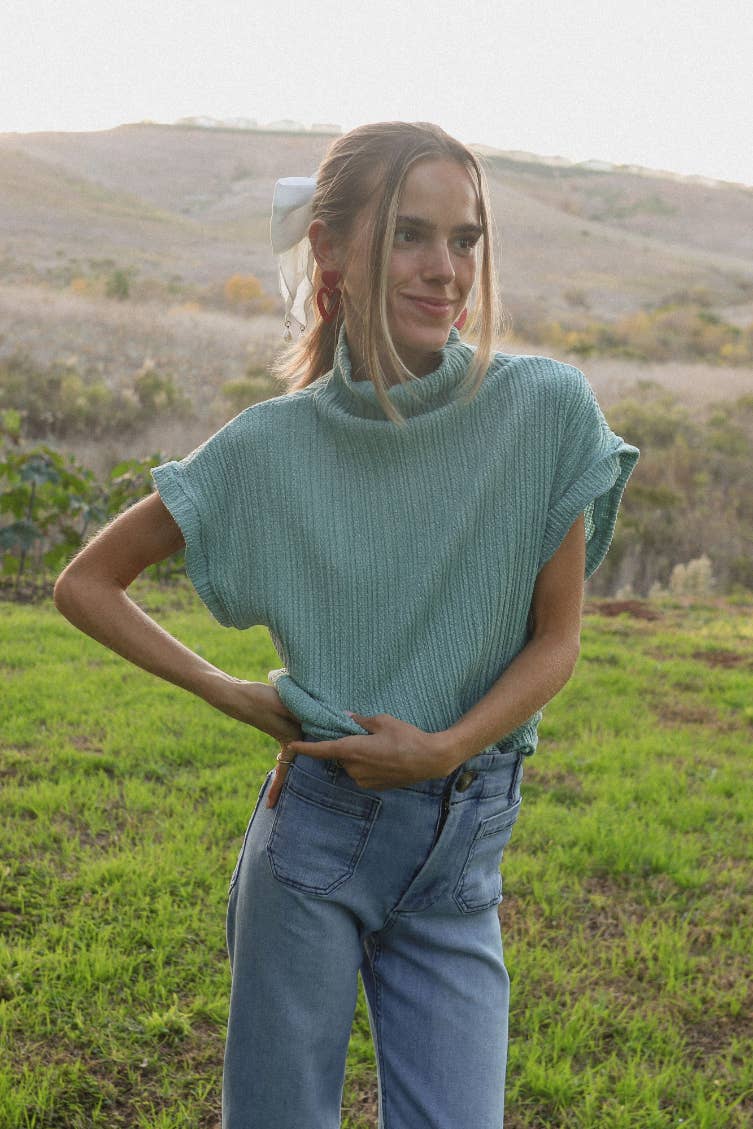 Anna Sweater Vest in Teal