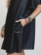 Laid Back Luxe Dress - Jet Black: Jet Black / XL