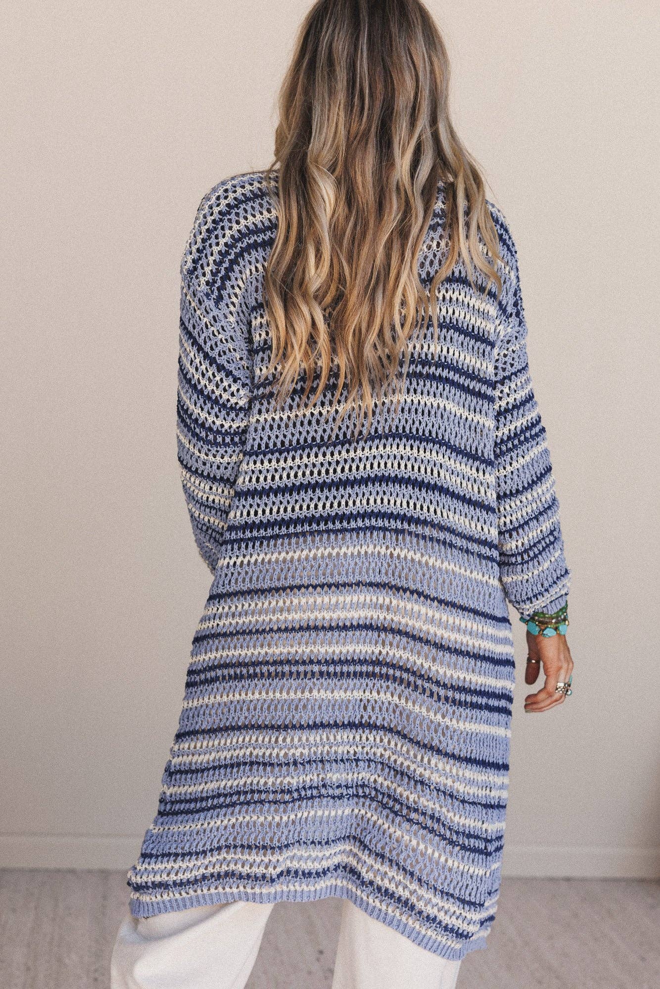 Soul Synced Striped Cardigan - Blue Multi: Blue / OS