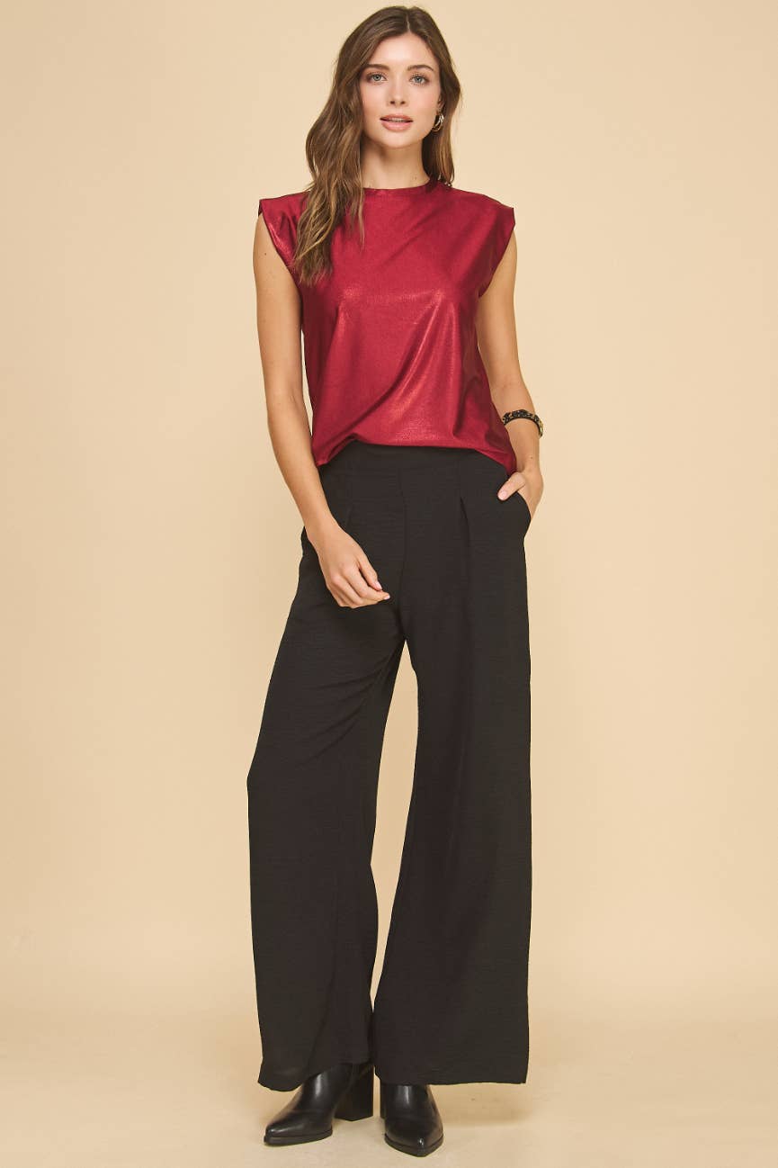 Blossom Metallic Top in Red