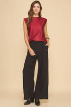Blossom Metallic Top in Red