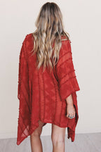 Bali Embroidered Kimono - Rust: Rust / OS