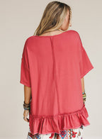 Mariah Ruffle Tee - Mauve: Mauve / S