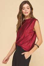 Blossom Metallic Top in Red
