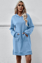 The Lounge & Go Hoodie Dress in Sky Blue