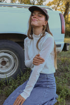 Embellished White Mesh Top