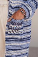 Soul Synced Striped Cardigan - Blue Multi: Blue / OS