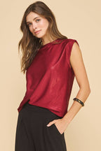 Blossom Metallic Top in Red