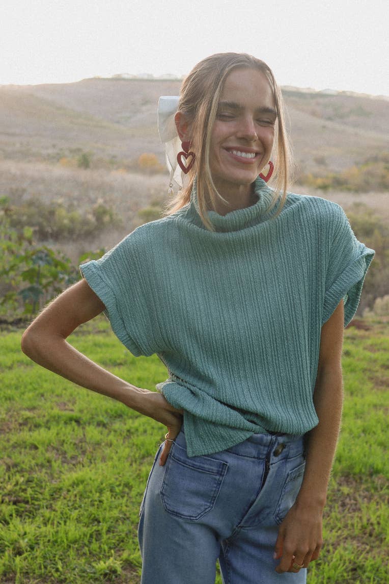 Anna Sweater Vest in Teal