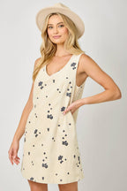 Embroidered Wash Shift Dress: Ivory