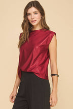 Blossom Metallic Top in Red